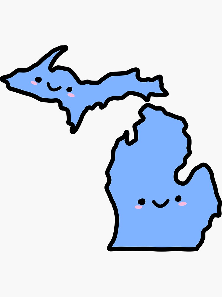 "cute michigan smiley face" Sticker for Sale by williamiyov Redbubble