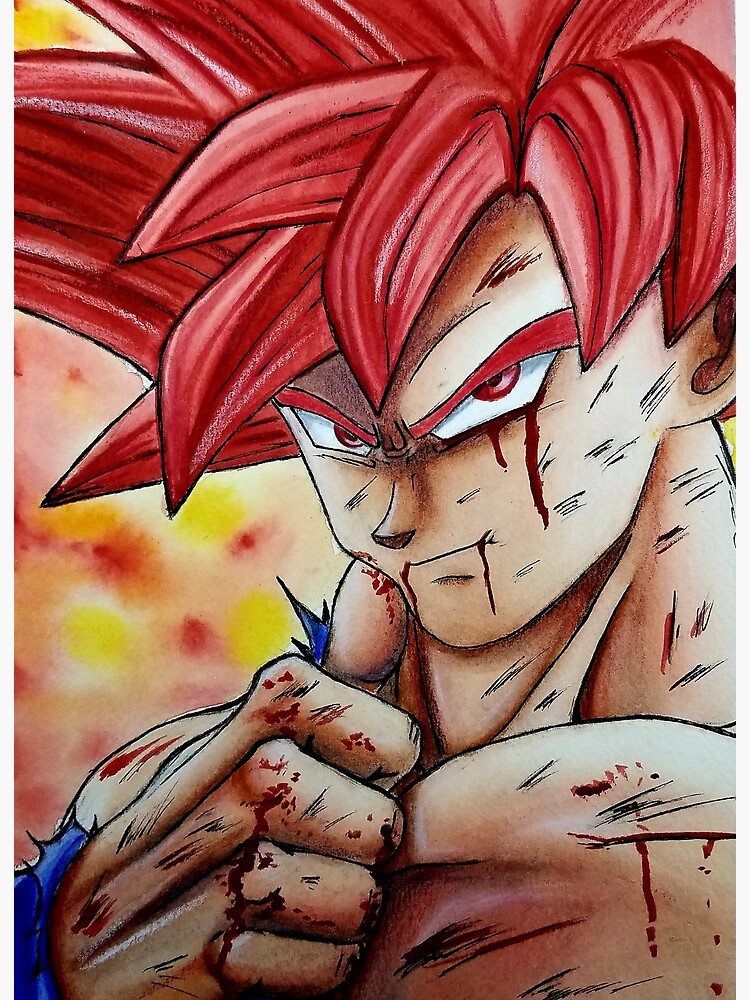 Drawing Goku Super Saiyan god 