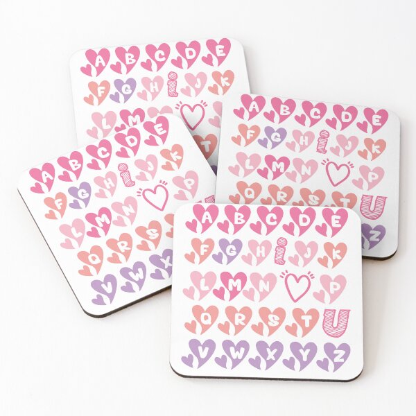 Item preview, ABC Alphabet I Love You English Teacher Valentines Day Colorful Letters in Hearts  designed and sold by ART-SOUF.