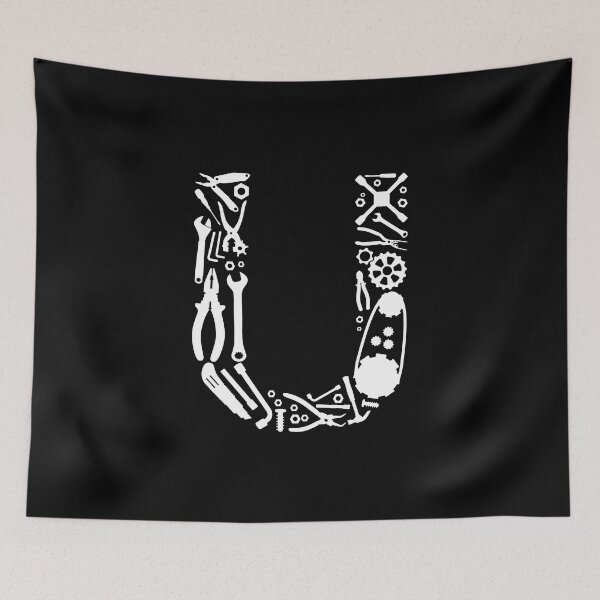 Item preview, Letter U Capital Alphabet Mechanic tools Monogram Initial great gift  designed and sold by skulltshirt.