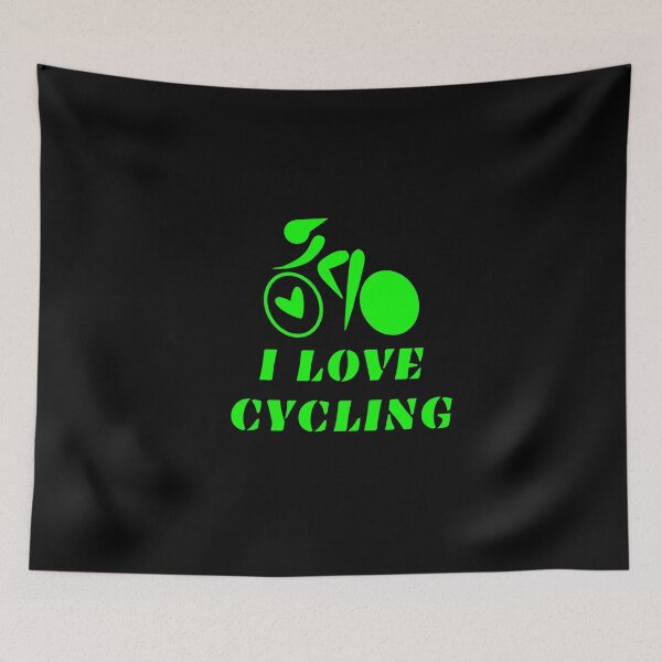Item preview, I LOVE CYCLING, neon green designed and sold by LuFilu.