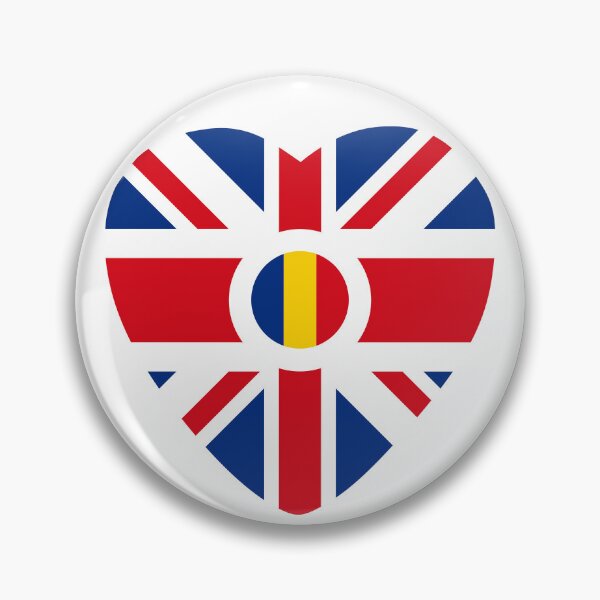 Item preview, British Romanian Multinational Patriot Flag Series (Heart) designed and sold by Carbon-Fibre Media.