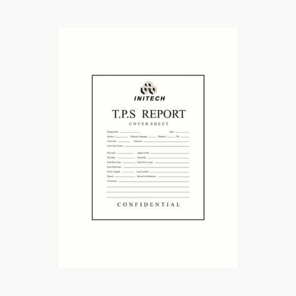 "TPS report cover sheet initech" Art Print for Sale by jasonhoffman
