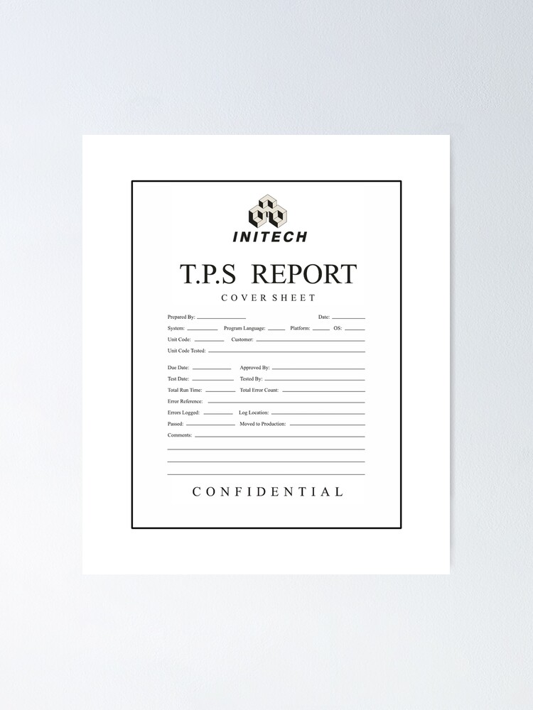 "TPS report cover sheet initech" Poster for Sale by jasonhoffman