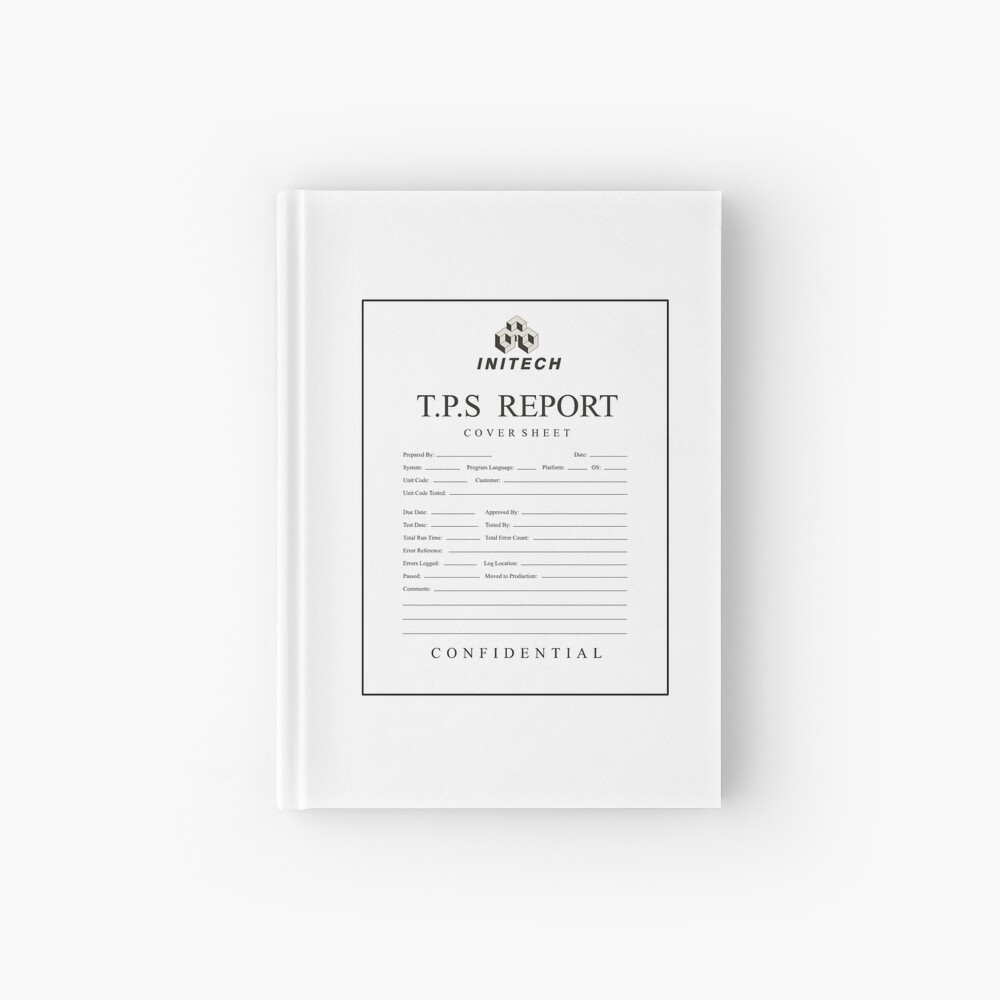  tps report cover sheet initech hardcover journal by jasonhoffman