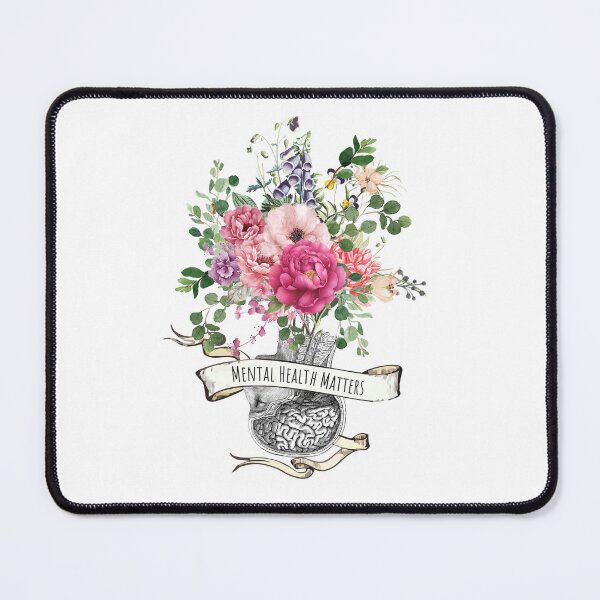 Item preview, Roses floral mental health matters brain psychology designed and sold by Collagedream.