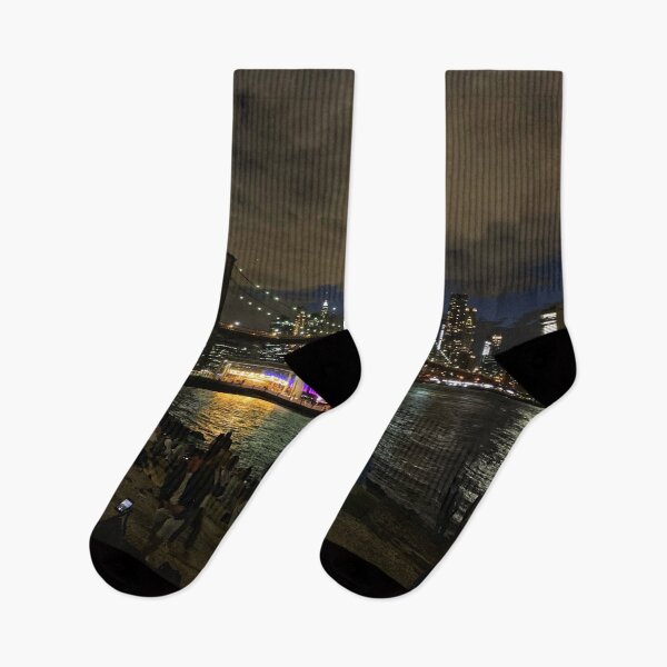 Item preview, Manhattan Skyline & Brooklyn Bridge by Night, NYC designed and sold by eleonoraingrid.