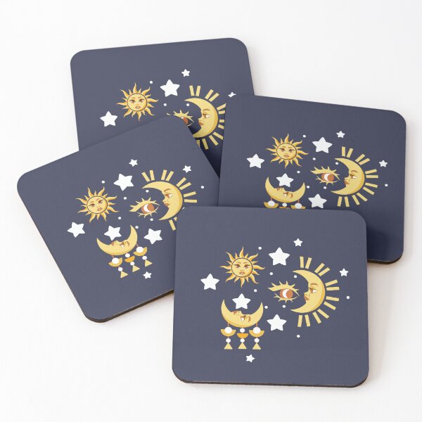 Item preview, Celestial Sun Moon Third Eye and Stars Pattern designed and sold by Marion Pechou.