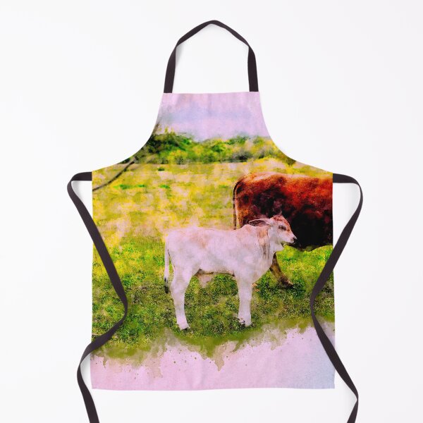 Item preview, Mother and calf in field digital watercolor designed and sold by noblephoto.
