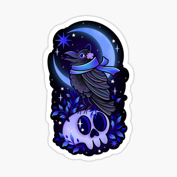 Item preview, Cute crow and moon  designed and sold by Texdoodles.