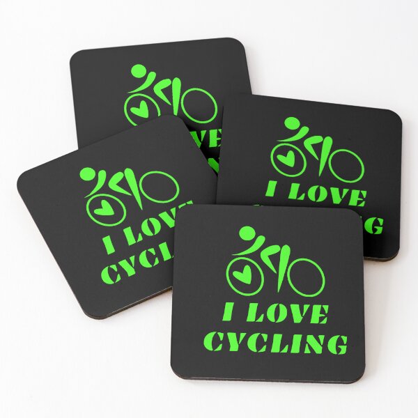 Item preview, I LOVE CYCLING,neon green designed and sold by LuFilu.