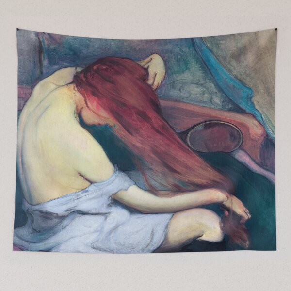 Item preview, Władysław Ślewiński Vintage Redhead Woman Combing Her Hair in a Boudoir  designed and sold by chillchar1234.