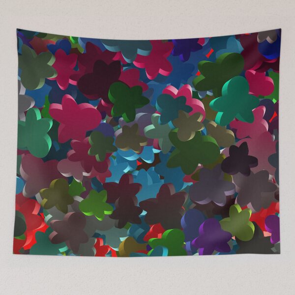 Item preview, MeepleMania (Colorful Collection Of Flying Meeples) designed and sold by SassyClassyMe.