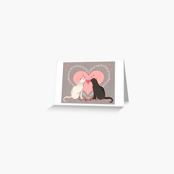Valentines Cats by WeirdVanity Greeting Card