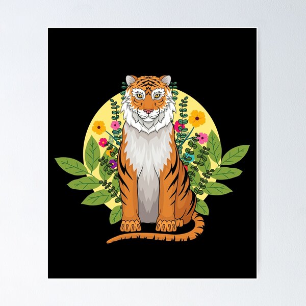 Item preview, Tiger and Flowers designed and sold by leBoosh-Designs.