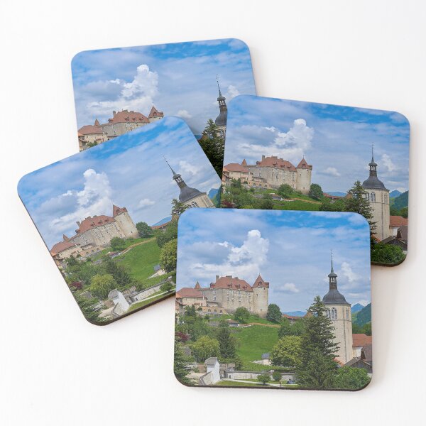 Item preview, Town of Gruyères, Castle in Switzerland, with Blue Sky and Clouds designed and sold by VodaZNY.