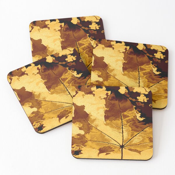 Item preview, Maple leaf with golden color designed and sold by SulkaCreative.