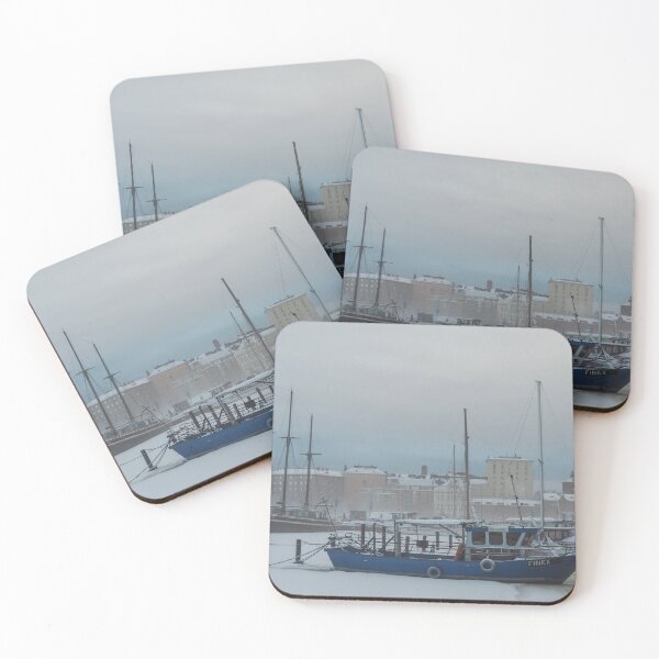 Item preview, Blue boat in the port of Helsinki  designed and sold by Julia Pärnänen.