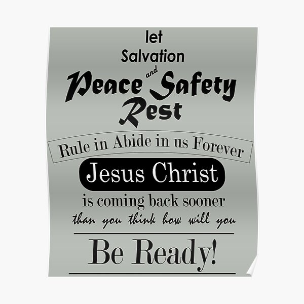 "Peace and Safety in Jesus Christ" Poster for Sale by dyomo77 Redbubble