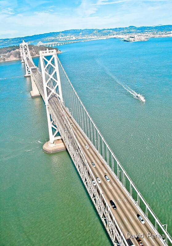 Bay Bridge Aerial View By David Perea Redbubble   Flat,800x800,075,f.u6 