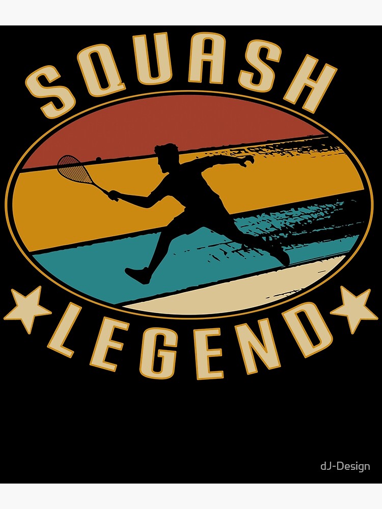 "Vintage Retro Squash Legend Squash Player Squashing" Art Print for