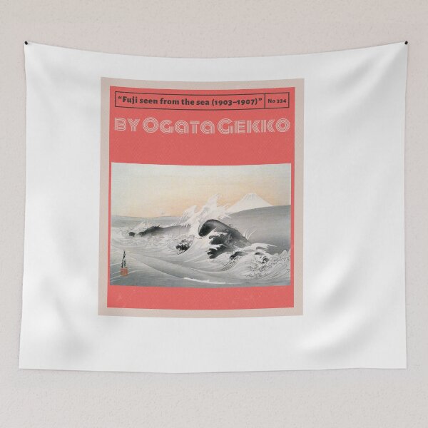Item preview, Fuji seen from the sea (1903 - 1907) by Ogata Gekko - comic style - coral designed and sold by Mechanical-Artt.