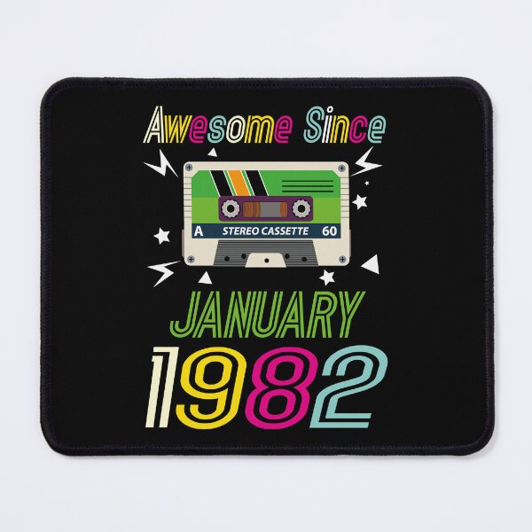 Item preview, Funny Birthday Quote, Awesome Since January 1982, Retro Birthday designed and sold by Estrytee.