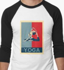 I love yoga - hope poster parody Men's Baseball ¾ T-Shirt