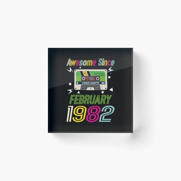 Item preview, Funny Birthday Quote, Awesome Since February 1982, Retro Birthday designed and sold by Estrytee.