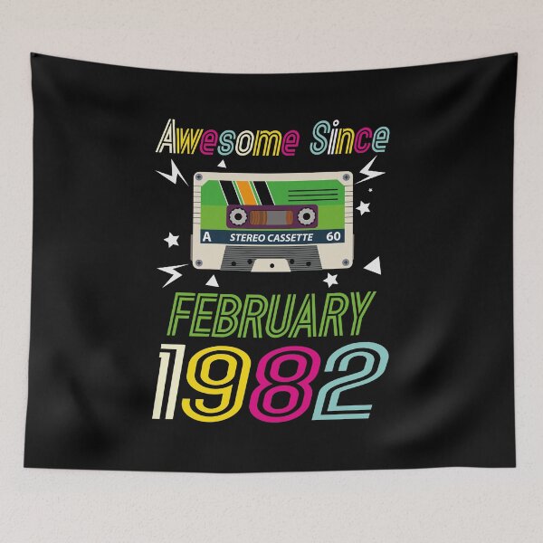 Item preview, Funny Birthday Quote, Awesome Since February 1982, Retro Birthday designed and sold by Estrytee.
