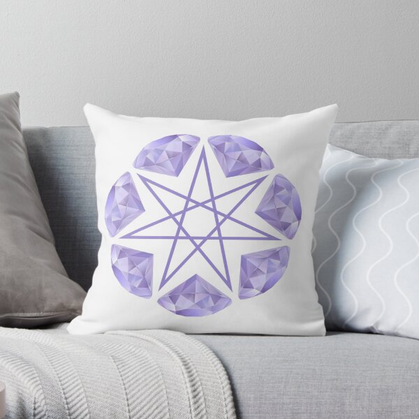 Purple Crystal Fairy Star Throw Pillow