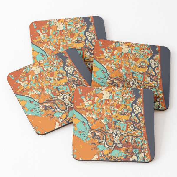Item preview, Gold Coast Map - Mosaic - Retro Colors designed and sold by HomeCities.