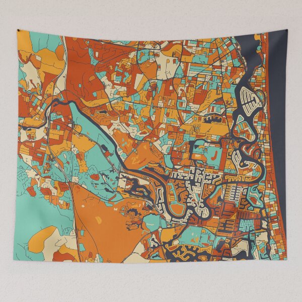Item preview, Gold Coast Map - Mosaic - Retro Colors designed and sold by HomeCities.