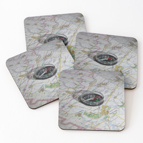 Item preview, paper topographic map and magnetic compass  designed and sold by mrivserg.