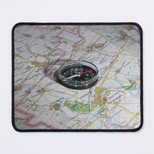 Item preview, paper topographic map and magnetic compass  designed and sold by mrivserg.