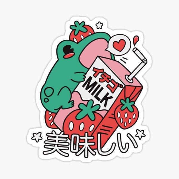 Strawberry Forg/Frog Sticker – MunjoMunjo