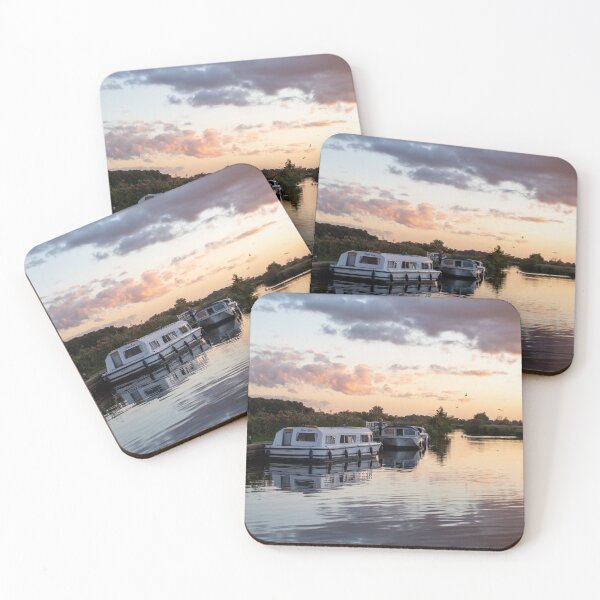 Item preview, Sunset over boats on the Norfolk Broads designed and sold by cdkphotos.