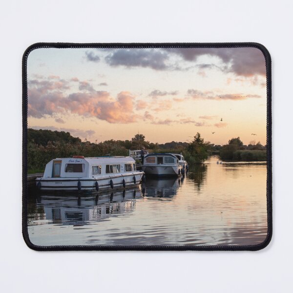 Item preview, Sunset over boats on the Norfolk Broads designed and sold by cdkphotos.