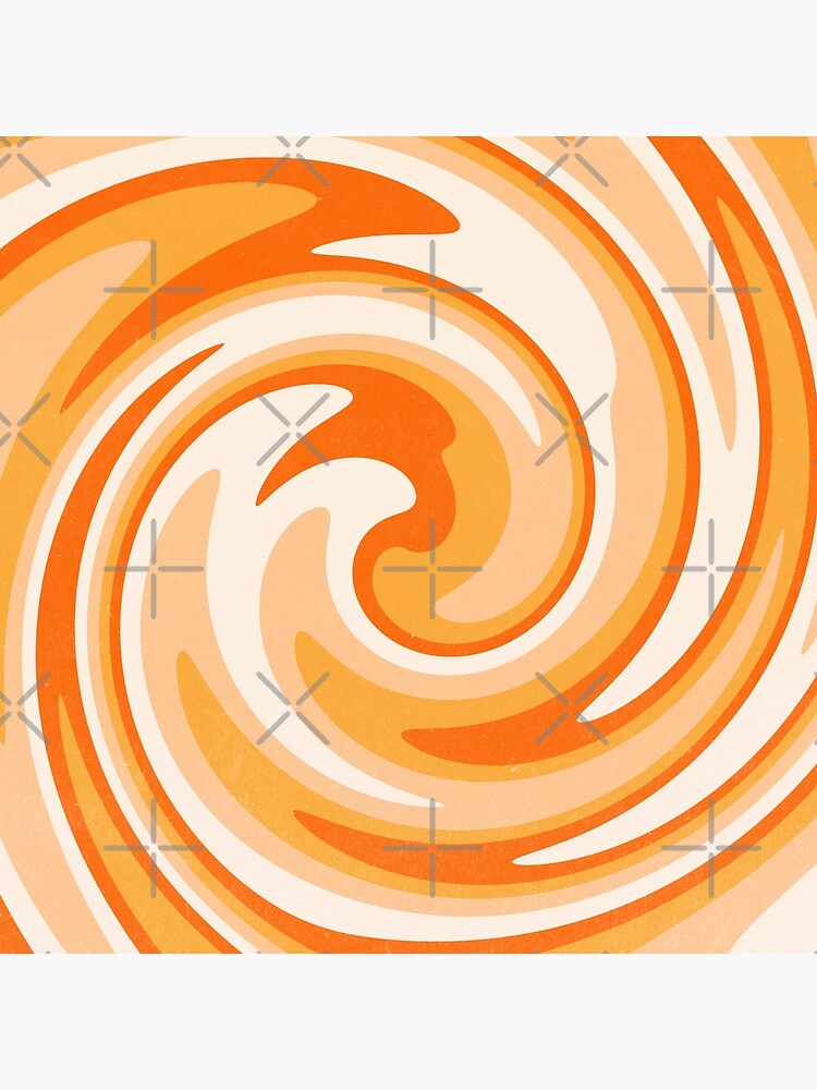 Retro 70s Orange Swirl Abstract Spiral Art Board Print
