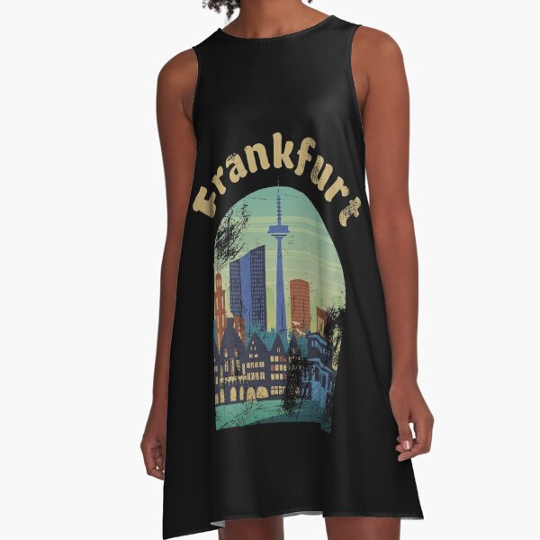 retro frankfurt skyline  A-Line Dress