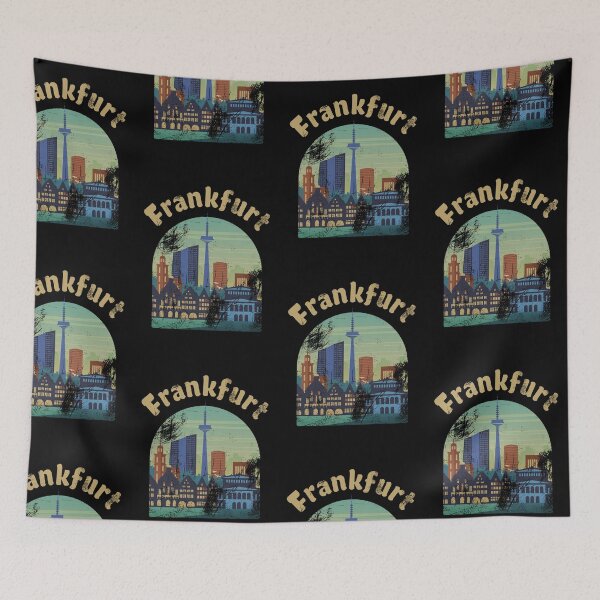 Item preview, retro frankfurt skyline  designed and sold by pirminio.