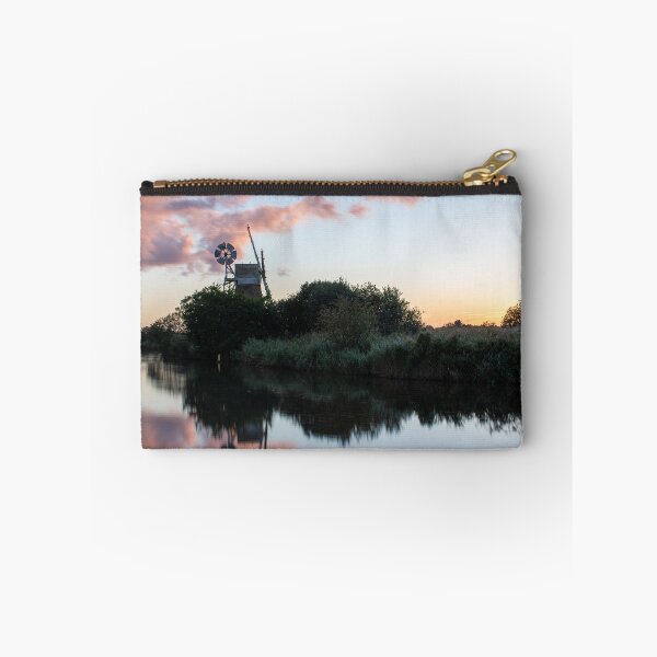 Item preview, Pink and orange sunset over Norfolk Broads Turf Fen windpump designed and sold by cdkphotos.
