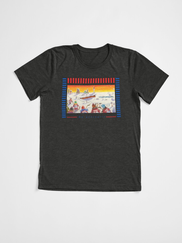 Aperçu 3 sur 7. T-shirt chiné avec l'œuvre Linda Molloy "On arrive!" créée et vendue par LindaMolloy.