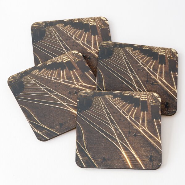 Item preview, Railroad tracks in a Train Yard Kansas City, MO Reflecting Sunlight designed and sold by ScienceSource.