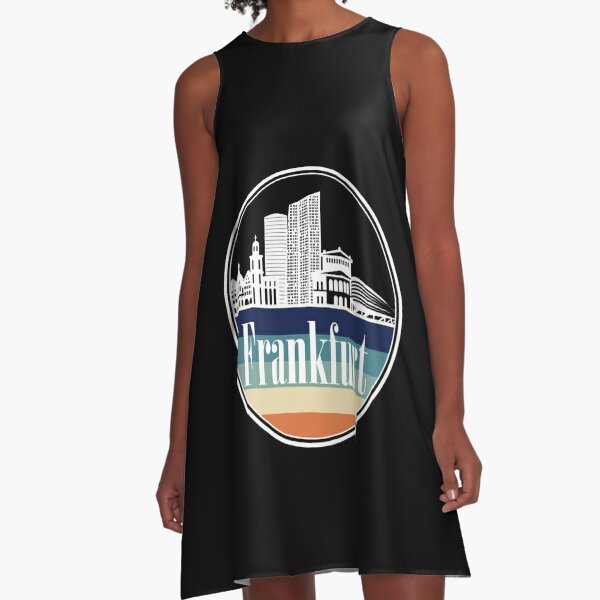 frankfurt saying skyline  A-Line Dress