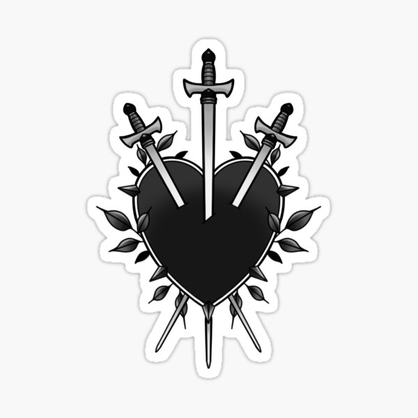Item preview, Three of Swords designed and sold by jhollidaytattoo.