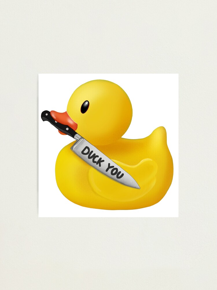 "Yellow duck with knife meme" Photographic Print for Sale by Picart