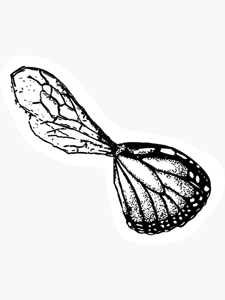 Thumbnail 3 of 3, Sticker, Bee & Butterfly Wings designed and sold by OBowserDesigns.