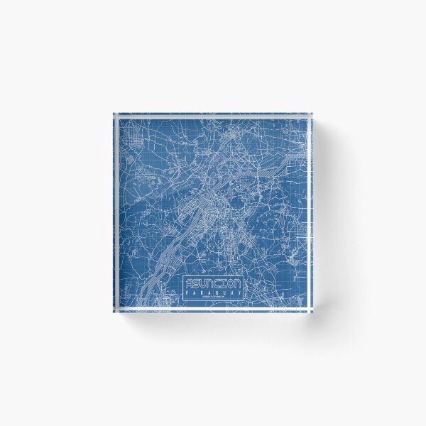 Item preview, Asuncion City map of Paraguay - Blueprint designed and sold by deMAP.