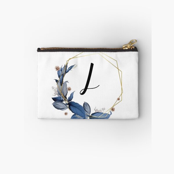 Item preview, Monogram Gold Frame with Blue Leaves | Monogram Letter L designed and sold by JustSeasons.